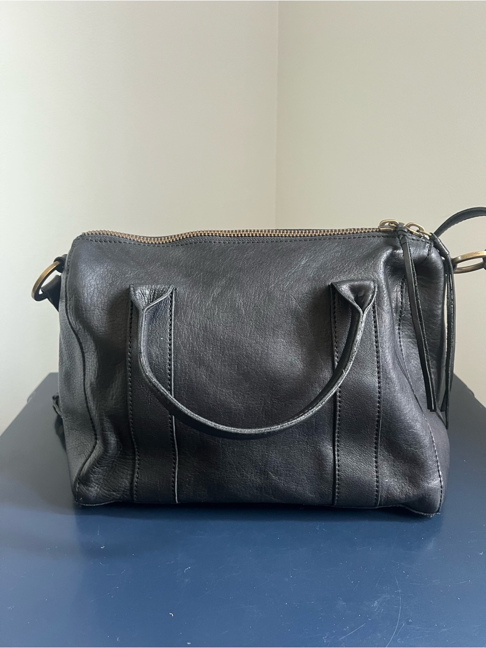 Madewell Black Leather Crossbody Satchel